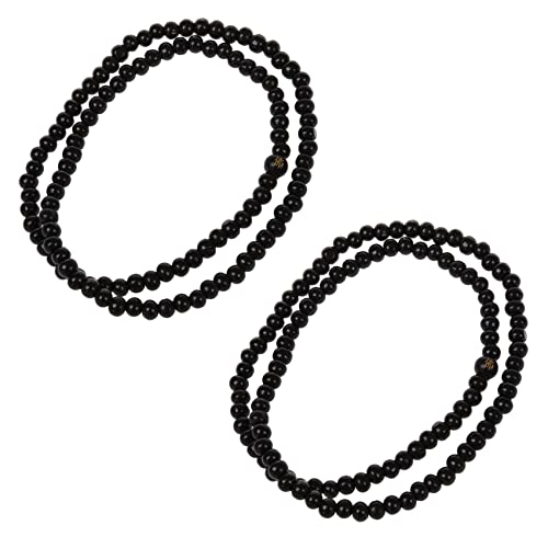Hundnsney - Colar de budista (2 unidades, colar de oração), madeira de sândalo, preto, 750020402, Sândalo