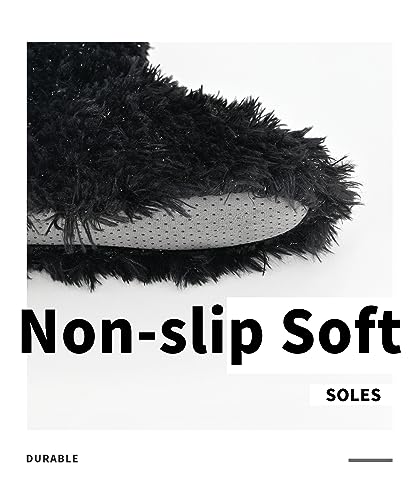 Image of DICUIRD Slipper Socks for Women,Fuzzy House Indoor Boots Slippers with Soft Soles,Warm Cozy Fluffy Sherpa Lined Booties Socks with Non Slip Bottom