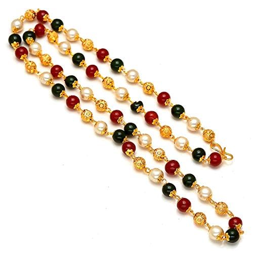 Handicraft Kottage® Gold Plated MultiColor-Pearl Polki One Gram Chain for Men/Women(26 inch) (B07GC32V77) Amazon Price History, Amazon Price Tracker