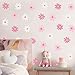 BBTO Daisy Wall Decal Flower Vinyl Wall Floral Decals Peel and Stick Daisy Stickers for Kids Nursery Art Bedroom Living Room(Pink, White)