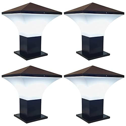 Image of Keypkus Black Metal Outdoor Gate Light for Pillar, Waterproof Modern Boundary Wall Lamp with B22 Holder, (Bulb not Included) Decorative Entrance Light for Home & Garden, Pack of 4