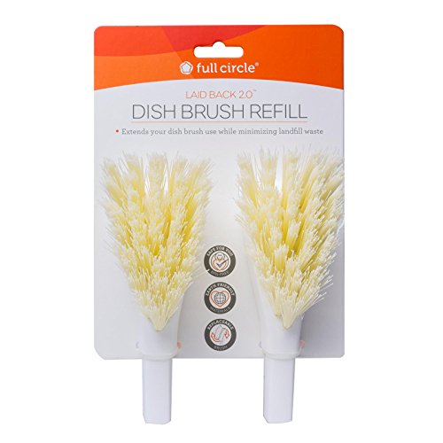 Full Circle Laid Back 2.0 Dish Brush Refill Replacement Head, 2 Pack