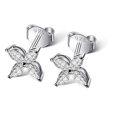 Atylyk Moissanite Stud Earrings 10k White Gold Plated Sterling Silver Hypoallergenic Earrings for Women Cover