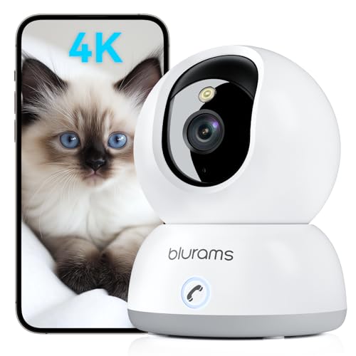 blurams 4K Ultra HD Indoor Cameras for Home Security Home Camera with One-Touch Call Color Night Vision Motion Tracking 5GHz/2.4GHz Wi-Fi Cloud & SD Card Storage Wi-Fi 6