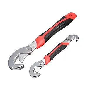 RagWort Power Tool Set 2Pcs Multi Function Universal Quick Snap N Grip Adjustable Wrench Spanner Set Red Black, 2pcs