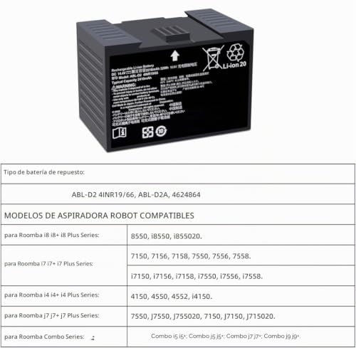 Batería Roomba j7 i3 i7 e5 para un hogar limpio sin interrupciones 2