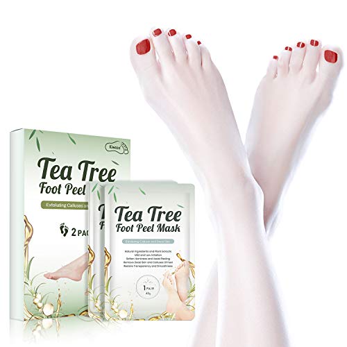 Foot Peel Mask 2 Pack, Exfoliating for Cracked Heels, Dead Skin,Calluses, Make Your Feet Baby Soft & Removes Rough Heels & Get a Smooth Skin in 1-2 Weeks, Foot Care for Men Women?Tea Tree?