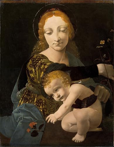 Impression Toile La Vierge et l'Enfant Boltraffio, chef-d'œuvre artistique pour mur élégant