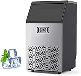 Dainslef Commercial Ice Maker Machine - 110LBS/24H Ice Production, 33LBS Storage, Stainless Steel, Self-Cleaning, 66 Ice Cubes in 5-15 Mins, Freestanding/Undercounter