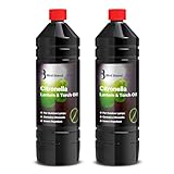 Quebec Insect Repelling Citronella Lamp Lantern and Torch Oil 2x1L – Outdoor Garden Torch Fuel with Citronella Essential Oil, Long Lasting Burn, Patio Mosquito Lantern Oil for Garden Camping