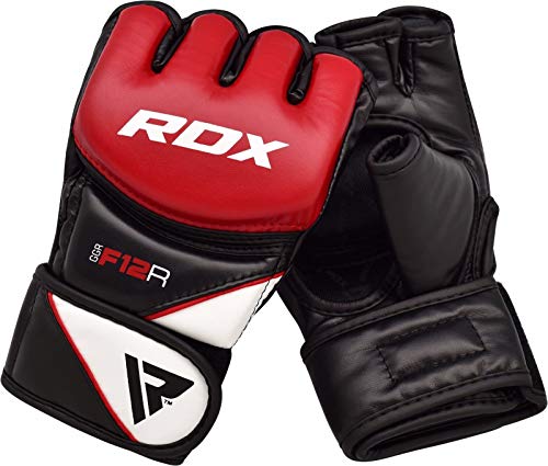 RDX MMA Gloves for Grappling Martial Arts Training, D. Cut Open Palm Maya Hide Leather Sparring Mitts, Perfect for Cage Fighting, Combat Sports, Punching Bag, Muay Thai and Kickboxing RDX MMA Gloves for Grappling Martial Arts Training, D. Cut Open Palm Maya Hide Leather Sparring Mitts, Perfect for Cage Fighting, Combat Sports, Punching Bag, Muay Thai and Kickboxing