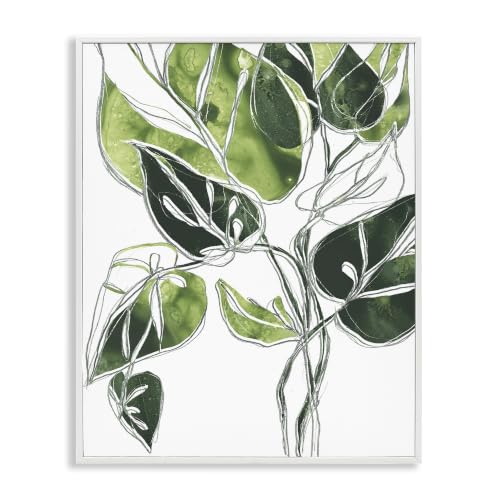 Palm Vines Botanical Leaf, 11 x 14 Inch Framed Giclée Print