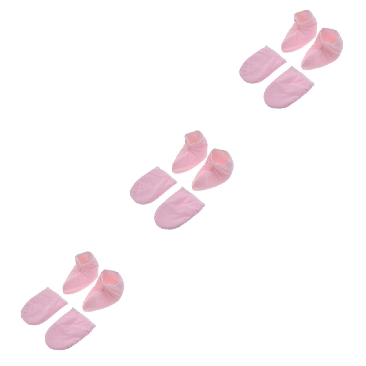 Healeved 6 Pares guantes aislantes de guantes para manos secas guantes de belleza guantes de spa cubierta de spa para pies guantes de cera de parafina cuidado rosa