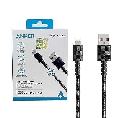 Anker Powerline II Lightning Cable, [1.8 m] USB Charging/Sync Lightning Cable Compatible with iPhone SE 11 11 Pro 11 Pro Max Xs MAX XR X 8 7 6S 6 5, iPad and More - 18 Months Local Warranty