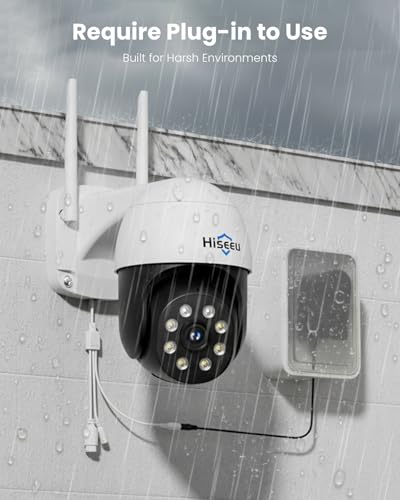 Hiseeu 4K 8MP Security Camera Outdoor, Wireless Home Security Camera with Pan & Tilt, WiFi Pro 2.4/5GHz, Auto Tracking, Color Night Vision, Two Way Audio, IP66, Plug in, No Subscription thumbnail 8