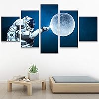 SIGNWIN 5 Panel Canvas Wall Art Modern Art Astronomy & Space Contemporary Cosmic Dramatic Mixed Media Multicolor for Home Decorations Ready to Hang - 60