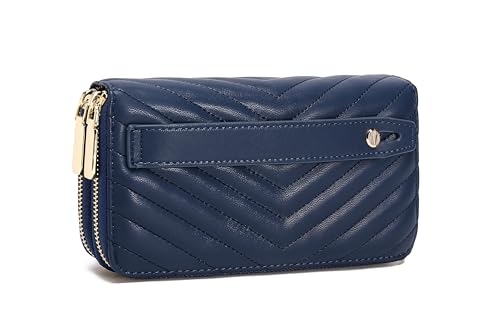 Image of Daisy Rose Dual Zipper Phone Clutch and Wallet for Women - RFID Blocking, PU Vegan Leather Multi-Card Organizer