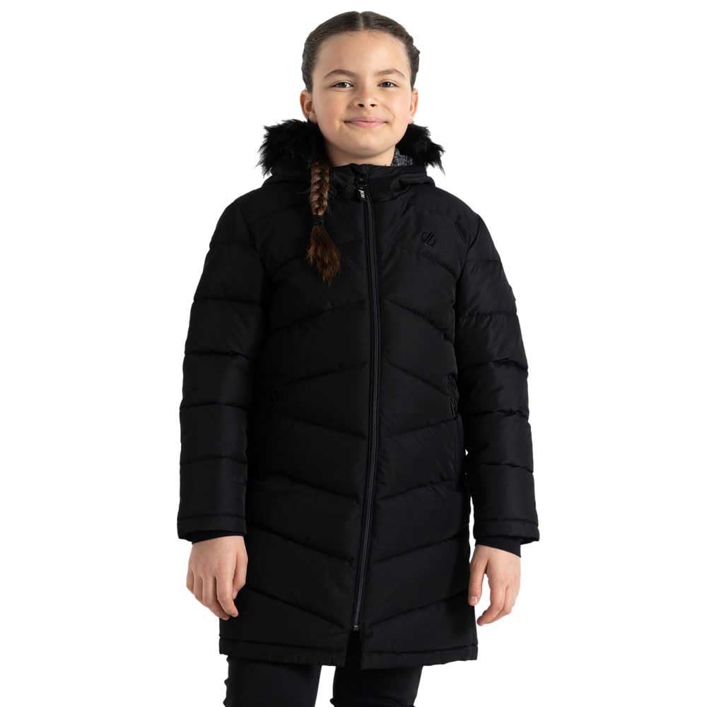 Dare2B Girls Striking Iii Waterproof Jacket, Black, 9-10 Years UK