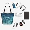 WSSYYBF The Deep Ocean Tote Bags.Large Zippered Polyester Tote, Padded Shoulder Bag for Travel Shopping #5