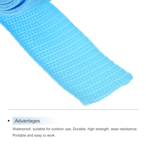 Image of MECCANIXITY Lightweight Polypropylene Webbing Strap 1 1 /4 inch 10 Yard Backpack Strapping Band Sky Blue for Outdoor Luggage Cargo Straps