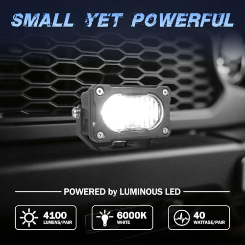 Image of LED Pod Lights, 2Pcs 40W 3 Inch Flood Driving Lights Small LED Off Road Light Pods Ditch Lights backup Light for Truck Motorcycle UTV ATV SUV Boat Dirt Bike Surron
