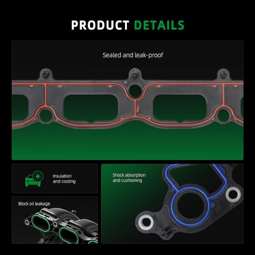 Image of Intake Manifold Gasket Set, for Ford Expedition /F-150 /F-250 Super Duty /F-350 Super Duty, for Lincoln Mark LT /Navigator, 2004-2014, 5.4L, OE MS96696, IMSGM21202, MS19263, 111061801, MS18182