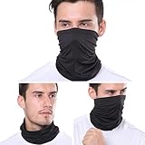 TOPBELIEF Unisex Face Covering Bandana, Multifunctional Headwear, Balaclava Face Mask for Men Women, Elastic Tube Scarf, Motorcycle Cycling Neck Warmer Snoods, UV Dust Wind Protection (Black) - Image 5