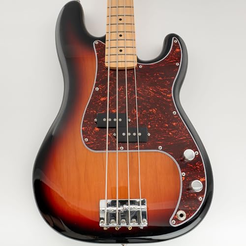 Musiclily 13 Agujeros Precision Bass Pickguard Golpeador para Fender American/México Standard Bajo Estilo P, 4 capas Red Pearl