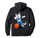 Dabbing Husky Schottland Basketball Fans Trikot Schottische Flagge Pullover Hoodie