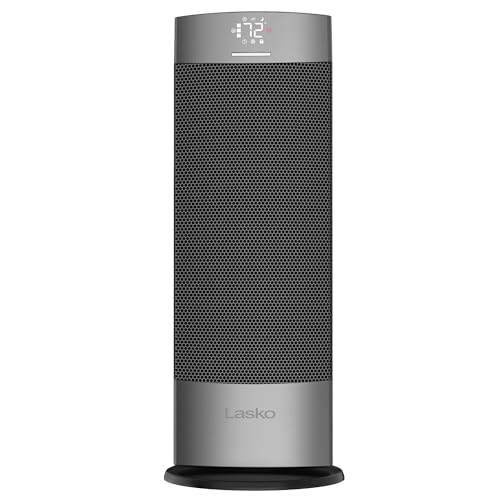 Lasko Ellipse Ceramic Tower Space Heater for Home with Tip-Over Switch, Child Lock, Thermostat, Wide Oscillation, Timer, Remote, For Bedroom, Office, Living Room, 18 Inches, 1500W, Silver, CT18951 by Lasko - Used condition - Image 7