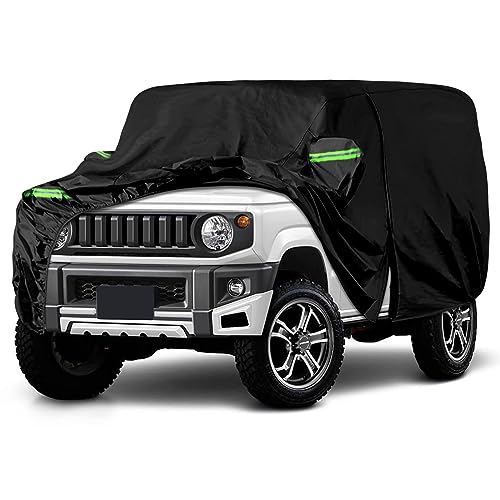 Bâche Voiture Étanche Compatible avec Suzuki Jimny (3 Portes) 1998-2024, Housse de Protection Voiture Extérieur Respirante Contre Pluie Soleil Poussière