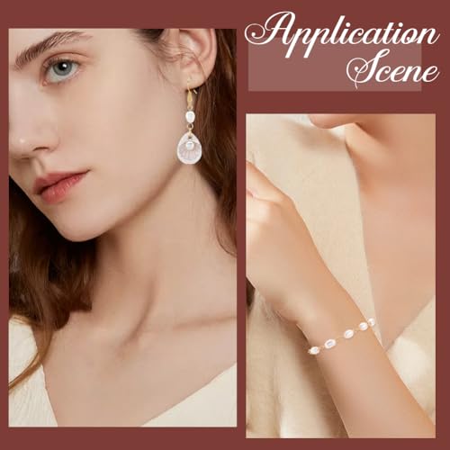 Breloques perles d'eau douce naturelles à double boucle pour création de bijoux DIY - 6