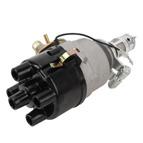 Keenso Distribuidor de Encendido de Coche, Distribuidor de 45D4 Puntos con Tapa y de Encendido de Brazo de Rotor Rojo para Motores Serie A de 1969 A 1981