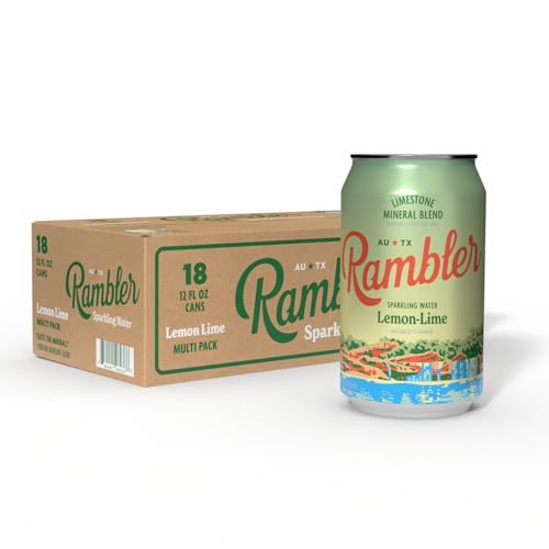 Image of AUTX RAMBLER Sparkling Water, Texas Limestone Mineral Blend, Lemon-Lime Flavor, 12-Ounce Cans, 18-Pack