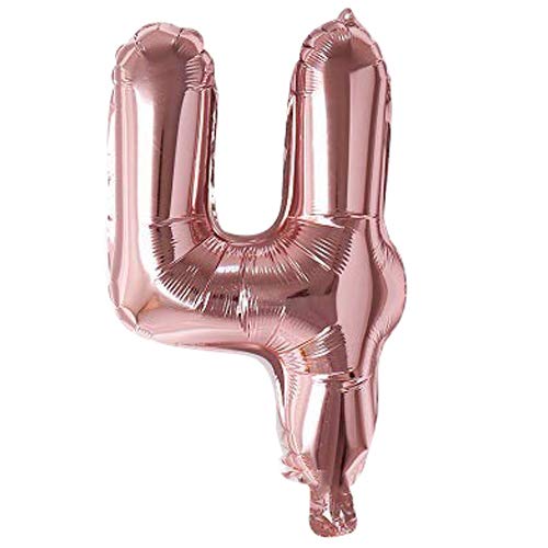 Image of Rozi Decoration 16? Inch Rose Gold Color 4 Number Foil Balloons With Helium Supported For 4Th Birthday Decoration Items|Happy 4Th Anniversary Decoration Items|4 Number Balloon Decoration,Pack Of 1