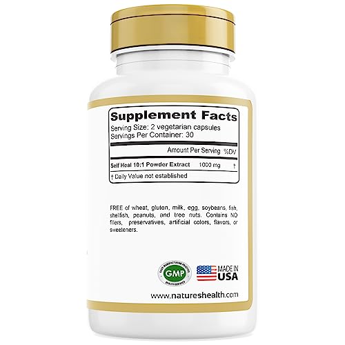 Nature's Health Self Heal Prunella Vulgaris Supplement – Heal All – Promote Healthy Skin & Immune System Support – 1000 Mg Per Serving – 60 Vegetarian Capsules – Non-Gmo #TOP2