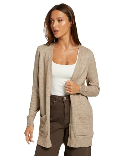 ONLY Damen Onllesly L/S Open Cardigan KNT Noos Strickjacke,Beige (Beige/W....