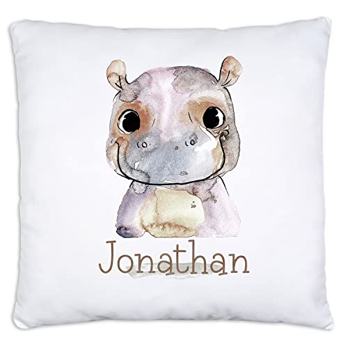 Violetpos Kissenhülle Deko Sofa Zierkissenbezug Auto Zierkissenbezüge Kissenbezüge Kopfkissen Kissen Tiere in Afrika Elefanten, Zebras, Giraffen, Leoparden nilpferd 40 x 40 cm