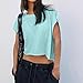Workout Tops for Women Drop Sleeve Open Back Cropped Tees Yoga Gym Running Shirts Cute Casual Summer Tops Y2K Clothes