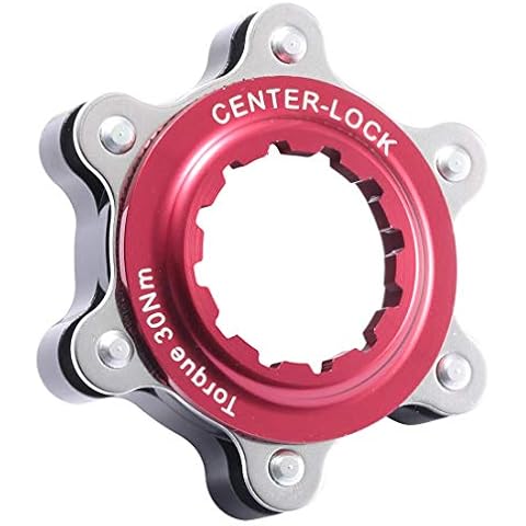 Aluminum Center-Lock hubs to 6-Bolt Disc Brake Rotor Adapter for Converting Shimano Center-Lock hubs to fit 6-Bolts Rotors,Center-Lock Adapter for 12mm Thru-Axle Hub,fit 6 Rotors,QR compatible version Cover