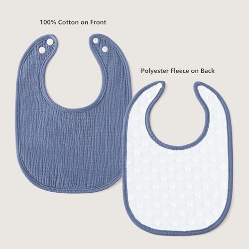 Image of Susurration Muslin Baby Drool Bibs 6Pack Soft Square Adjustable Baby Bandana Bibs for Unisex Girls & Boys
