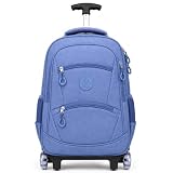 Mochila de Rodinha Juvenil Unissex com Carrinho escolar (Azul)