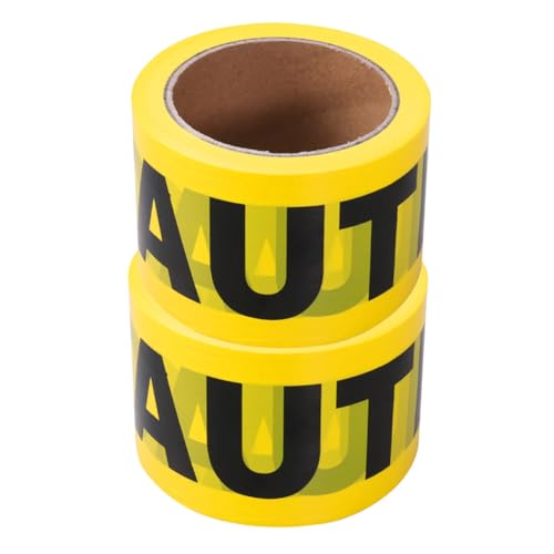 KAILIKETIY 2ロール 距離確保のための巻警告テープ 耐久性と引き裂き防止 特殊警告サイン付き 工場 オフィス向け多用途 標識テープ