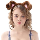 HODRME Plush Puppy Dog Ears Headband-Halloween Christmas Festival Theme Party Animal Cosplay Costume Headbands