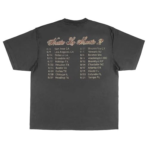Anuel AA Unisex-Adult Official Merch Rhlm2 Tour Grey Dateback T-Shirt3