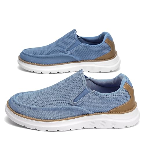 Image of Mens Boat Shoes Casual Loafers Slip On Walking Dress Sneakers Mesh Business Oxfords Work Lightweight Soft Sole