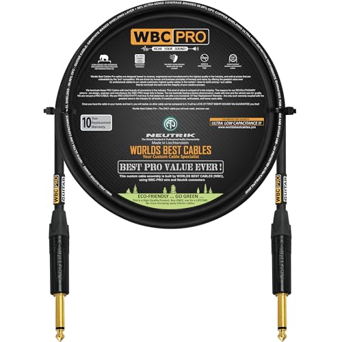 Câble guitare anti-interférence double blindage 1,5 m faible perte 20 AWG