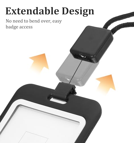 Suporte de crachá de identificação, cordões ajustáveis para crachás de identificação, suporte de cra