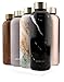 MAMEIDO Edelstahl Trinkflasche 750ml Black Marble Gold - auslaufsichere Thermosflasche, Wasserflasche BPA frei, Isolierflasche, Trinkflasche Edelstahl Kaffee & Tee