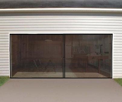 Anaconda Double Garage Door Screen, Black, 16' W x 7' H